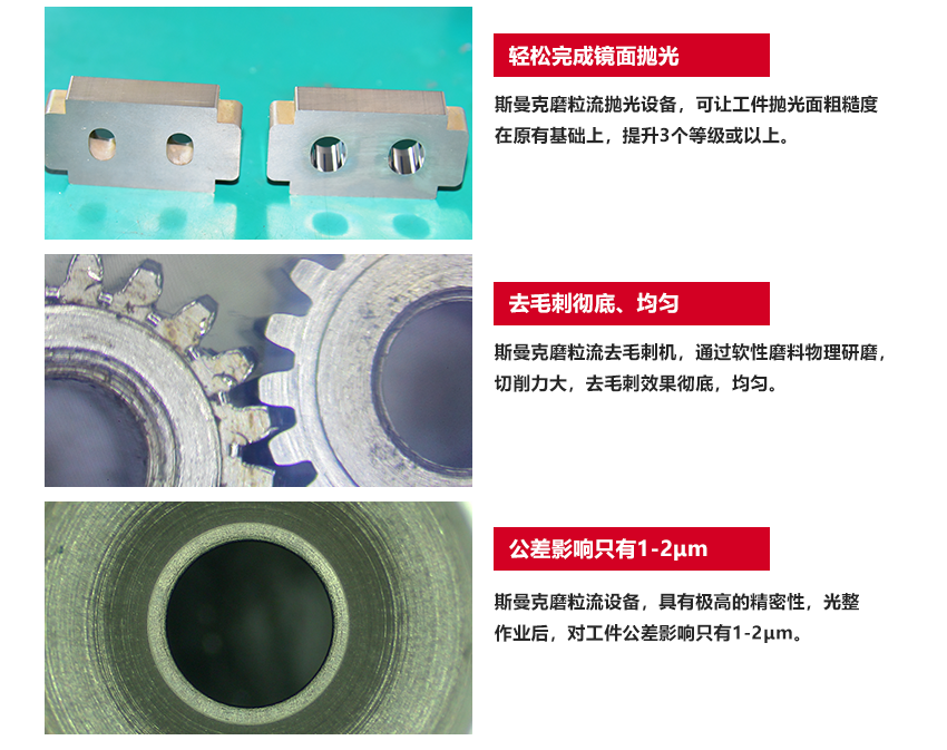 蘇州斯曼克磨粒流設(shè)備公司是專(zhuān)業(yè)生產(chǎn)<a href='http://jinchengle.cn' target='_blank'><u>流體拋光機(jī)</u></a>設(shè)備廠家,主要拋光機(jī)器型號(hào)有:<a href='http://jinchengle.cn' target='_blank'><u>流體拋光機(jī)</u></a>,<a href='http://jinchengle.cn' target='_blank'><u>微孔拋光機(jī)</u></a>,磨粒流拋光機(jī),自動(dòng)拋光機(jī)廣泛應(yīng)用于擠型模具拋光,鎢鋼模具,精沖模具拋光,噴絲板,管件<a href='http://jinchengle.cn' target='_blank'><u>內(nèi)孔拋光</u></a>,渦輪殼內(nèi)腔,熱流道拋光,沖頭,細(xì)長(zhǎng)管內(nèi)壁拋光.