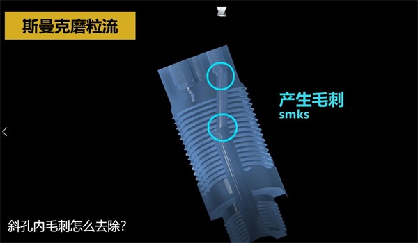 用<a href='http://jinchengle.cn' target='_blank'><u>流體拋光機(jī)</u></a>，去除斜孔內(nèi)毛刺